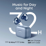 Anker soundcore AeroClip open-ear headset casque oreille ouverte Bleu, Bluetooth 5.4, IP55, 8h