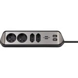 Brennenstuhl Estilo multiprise à 4 prises avec usb Argent/noir, 4x prises, 2x USB-A