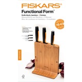 Fiskars Functional Form Bloc à couteaux en bambou avec 3 couteaux Multicolore