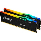Kingston FURY Kit 32 Go DDR5-6000, Mémoire vive Noir, KF560C30BBAK2-32, Fury Beast RGB, XMP