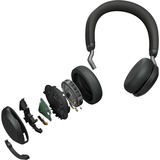 Jabra Evolve2 75 casque over-ear Noir, Link380a, Microsoft Teams