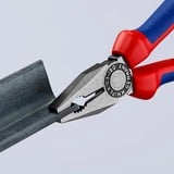 KNIPEX Pince universelle 03 02 180, Pinces Bleu, noire atramentisée avec gaines bi-matière