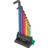 Wera 950/9 Hex-Plus Multicolore 3 clés à molette, Tournevis 9 pièces, code couleur, métrique, BlackLaser