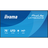iiyama ProLite LH7564UHS-B1AG, Affichage public Noir, HDMI, LAN, WiFi, audio, USB, Android 14