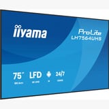 iiyama ProLite LH7564UHS-B1AG, Affichage public Noir, HDMI, LAN, WiFi, audio, USB, Android 14