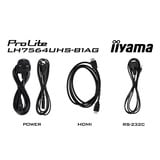 iiyama ProLite LH7564UHS-B1AG, Affichage public Noir, HDMI, LAN, WiFi, audio, USB, Android 14