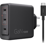 Lenovo 100W GaN Multi-port USB-C chargeur Noir, 3x USB-C, avec câble