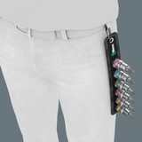 Wera Ceinture C 3 Jeu de douilles Zyklop, 1/2" , Clés mixtes à cliquet Noir, 6 pièces, avec fonction de maintien