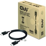 Club 3D DisplayPort 2.1 Bi-Directionnel VESA DP80 Certifié Kabel 4K 240 Hz, Câble Noir, 1,2 mètre
