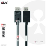 Club 3D DisplayPort 2.1 Bi-Directionnel VESA DP80 Certifié Kabel 4K 240 Hz, Câble Noir, 1,2 mètre