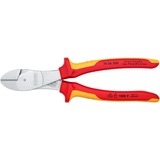 KNIPEX Pince coupante de côté à forte démultiplication 74 06 200, Tenailles de cran Rouge/Jaune, isolées par gaines bi-matière, certifiées VDE