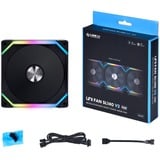 Lian Li UNI FAN SL140V2 Single Pack, Ventilateur de boîtier Noir, LED RGB, connecteur de ventilateur PWM à 4 broches