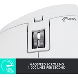 Logitech MX Master 3S business, Souris Gris clair, 200 à 8000 dpi, Bluetooth Low Energy