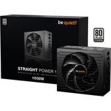be quiet! Straight Power 12 Platinum alimentation  modulaire 1000 watt Noir, 1x 12V-2x6, 4x PCIe, 80 Plus Platinium, 1000 W, 100 - 240 V, 1070 W, 50/60 Hz, 13/6.5 A, 150 W