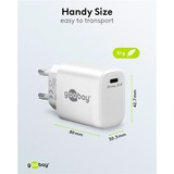 goobay Chargeur rapide USB-C PD GaN (20 W) Blanc, 1x USB-C, Power Delivery 3.0