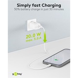goobay Chargeur rapide USB-C PD GaN (20 W) Blanc, 1x USB-C, Power Delivery 3.0