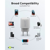 goobay Chargeur rapide USB-C PD GaN (20 W) Blanc, 1x USB-C, Power Delivery 3.0