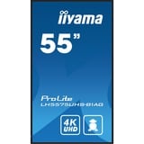 iiyama Prolite LH5575UHS-B1AG, Affichage public Noir, HDMI, DisplayPort, RJ45 (LAN), audio, USB, Android