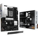 ASRock B850 ROCK WIFI 7 carte mère socket AM5 Noir/Argent, Socket AM5, DDR5, RAID, 2.5Gb-LAN, Wi-Fi 7, BT, Sound, ATX