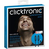 Clicktronic Câble optique Toslink + adaptateur 3,5 mm 5 mètres