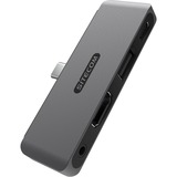 Sitecom 4 en 1 iPad Multiport hub, Hub USB Gris