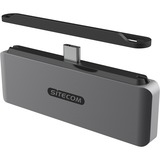 Sitecom 4 en 1 iPad Multiport hub, Hub USB Gris