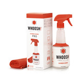 Whoosh! Screen Shine Pro nettoyant, Détergent Blanc/Orange, 500 ml, chiffon microfibre antimicrobien, Vente au détail