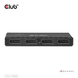 Club 3D DisplayPort MST 4x 4K30Hz, Répartiteurs de DisplayPort Noir
