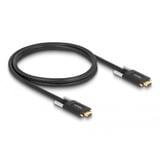DeLOCK USB-C 3.1 Gen 2 SuperSpeed mâle > USB-C mâle avec vis latérales, Câble Noir, 1 mètre