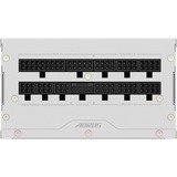 GIGABYTE GP-AE850PM PG5 ICE, 850 Watt alimentation  Blanc, 6x PCIe, 1x 12VHPWR, Gestion des câbles