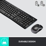 Logitech Wireless Desktop MK270, set de bureau Noir, Layout l’UE (QWERTY), Rubberdome