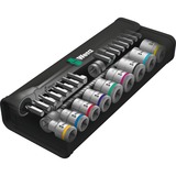 Wera 8100 SB 11 Zyklop Jeu de cliquets métalliques, 3/8", Set d'outils Noir/Vert, Clé à cliquet 29 pièces, tout métal, à carré d'entraînement
