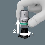 Wera 8100 SB 11 Zyklop Jeu de cliquets métalliques, 3/8", Set d'outils Noir/Vert, Clé à cliquet 29 pièces, tout métal, à carré d'entraînement