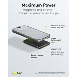 goobay Powerbank magnétique sans fil de 5 000 mAh Noir, 1x USB-C + Chargement sans fil, Power Delivery