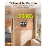goobay Support mural TV Caravan FIXE (S), 13 à 27 pouces Noir