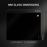 Corsair MM Glass Large Precision, Tapis de souris gaming Noir, Format L, 500 x 400 mm, verre