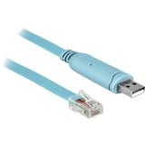 DeLOCK USB-A 2.0 > 1x série RS-232 RJ-45, Adaptateur Bleu clair, 3 mètres