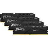 Kingston FURY Beast 128 Go DDR5-5600 (4x 32 Go) mémoire vive Noir, KF556C40BBK4-128, XMP 3.0