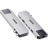 Sitecom Hub multiport MacBook Air 6-en-2, Station d'accueil Or