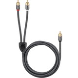 goobay Plus Cinch Y, Câble Noir/Argent, 2 mètres
