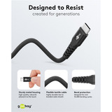 goobay Supersoft USB-C > USB-C 2.0, Câble Noir, 0,5 mètre
