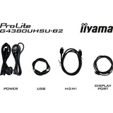 iiyama G-Master Red Eagle G4380UHSU-B2 42.5" 4K UHD Moniteur gaming  Noir, 144 Hz, HDMI, DisplayPort, USB-C, Audio 