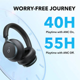 Anker Space One casque over-ear Noir, Bluetooth 5.3, Adaptive ANC, 40 mm