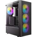 Antec AX27 RGB Elite boîtier midi tower Noir | 3x USB-A | Window