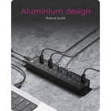 ICY BOX 61076, Hub USB Noir