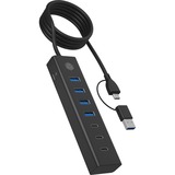 ICY BOX 7-Port HUB IB-HUB1737-C3, Hub USB Noir, USB 3.2 Gen 1 Type-C