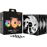 be quiet! Light Wings LX PWM ventilateurs de boîtier RGB  Noir, 3 pièces, 140 x 140 x 25 mm, Pack de 3, Ventilateur, 14 cm, 1200 tr/min, 95 m³/h, Noir
