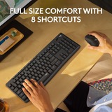 Logitech MK295 Silent Wireless Keyboard and Mouse Combo, set de bureau Noir