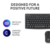 Logitech MK295 Silent Wireless Keyboard and Mouse Combo, set de bureau Noir