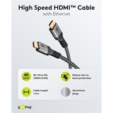 goobay Plus Câble HDMI haut débit avec Ethernet Gris, 2 mètres